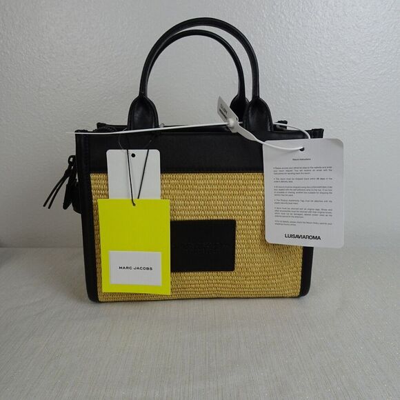 Marc Jacobs The Small Tote Woven Straw Leather Women's Bag Crossbody NWT $495 - Picture 6 of 16